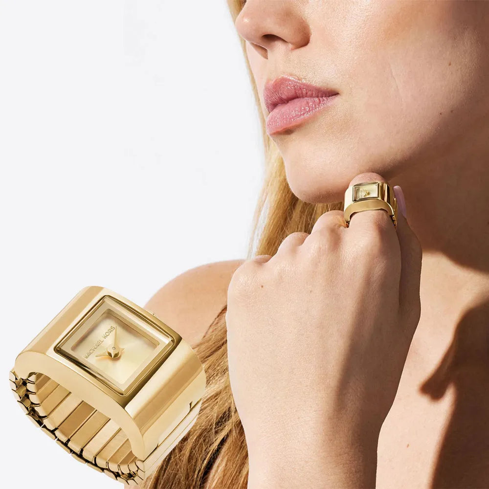 Michael Kors Darrington Gold-Tone Stainless Steel Strap Women's Ring Watch | MK4883