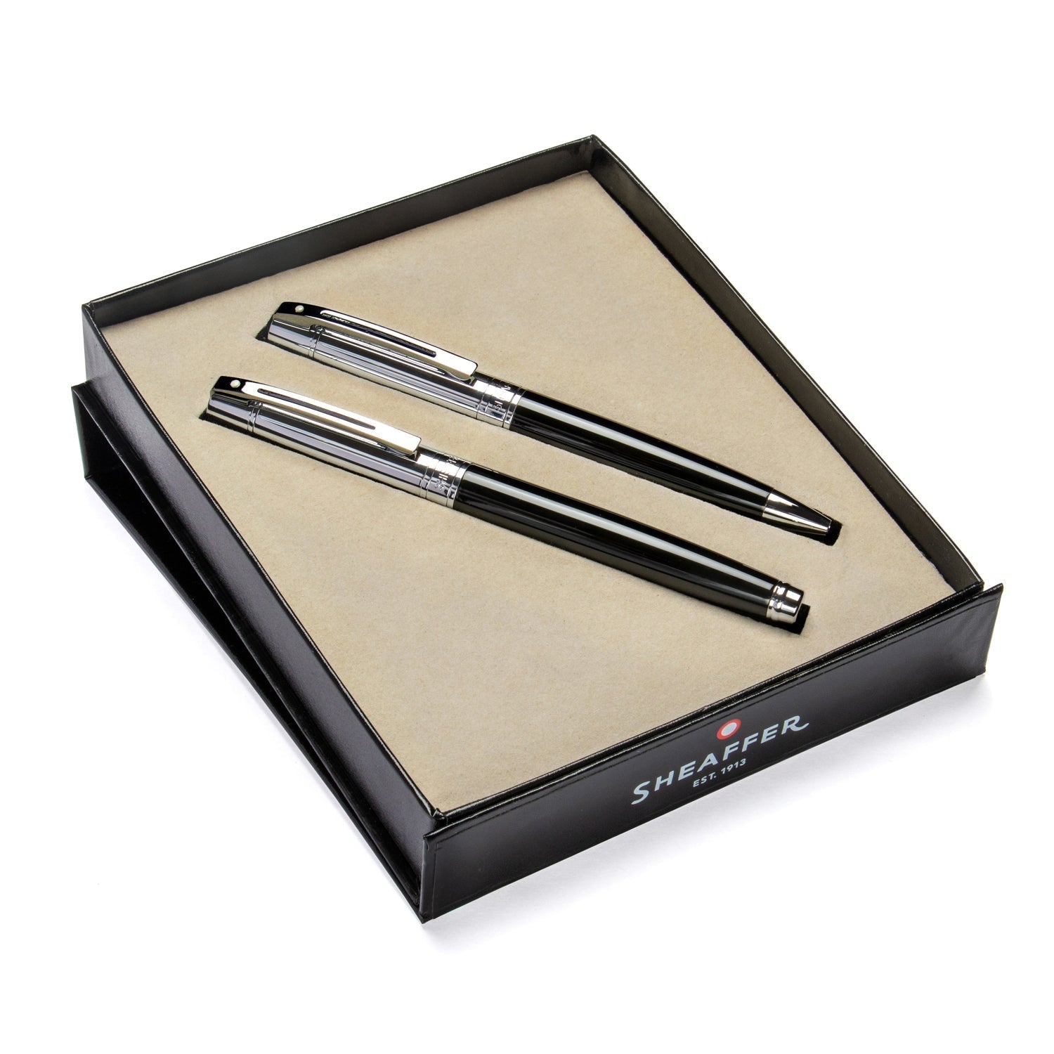 Sheaffer Gift Set ft. Glossy Black S300 9314 with Chrome Trim as Set of 2 pens - Ballpoint Pen & Fountain pen (M) | E5931453