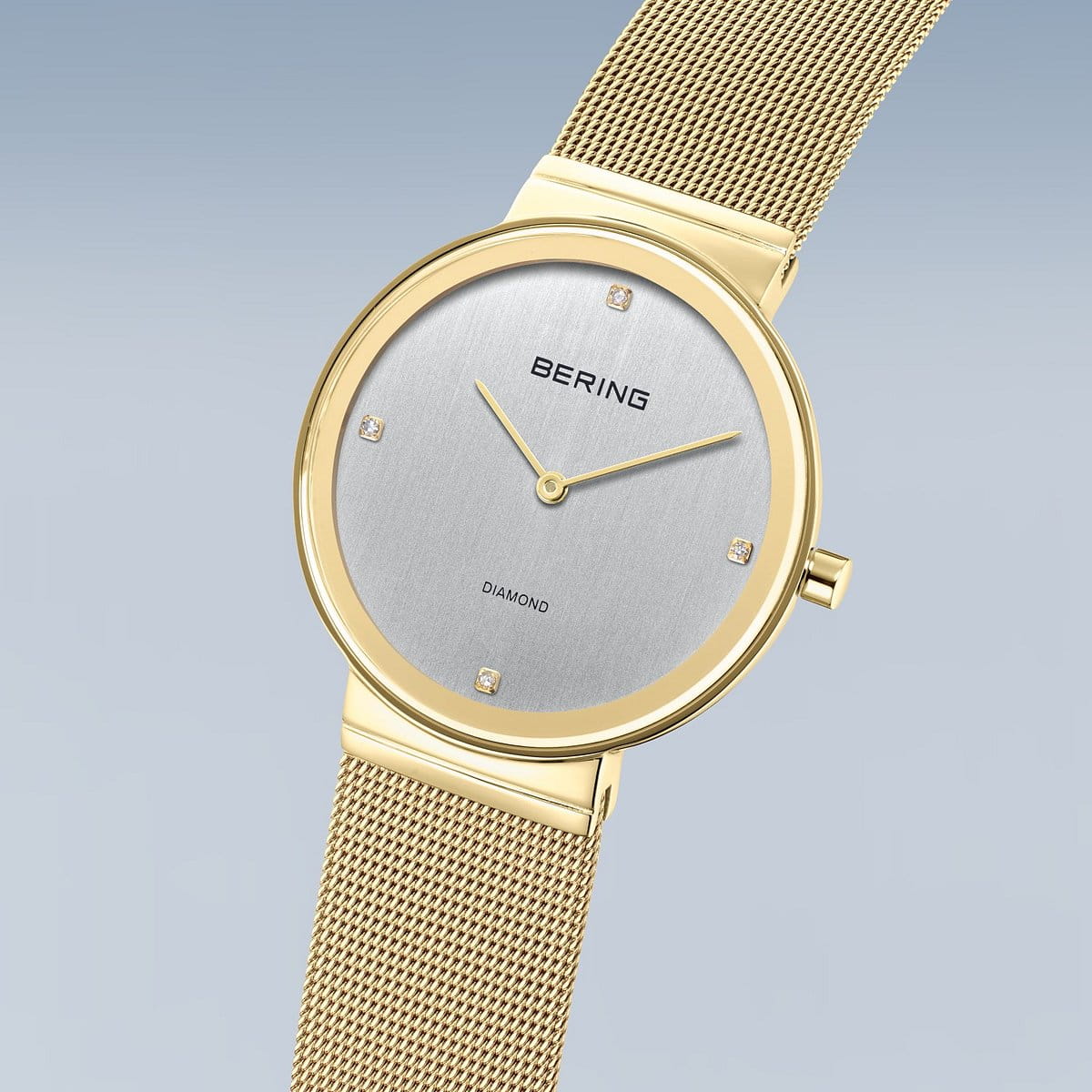 BERING Classic White Dial and Gold Mesh Bracelet 35mm Women's Watch | 10135-334