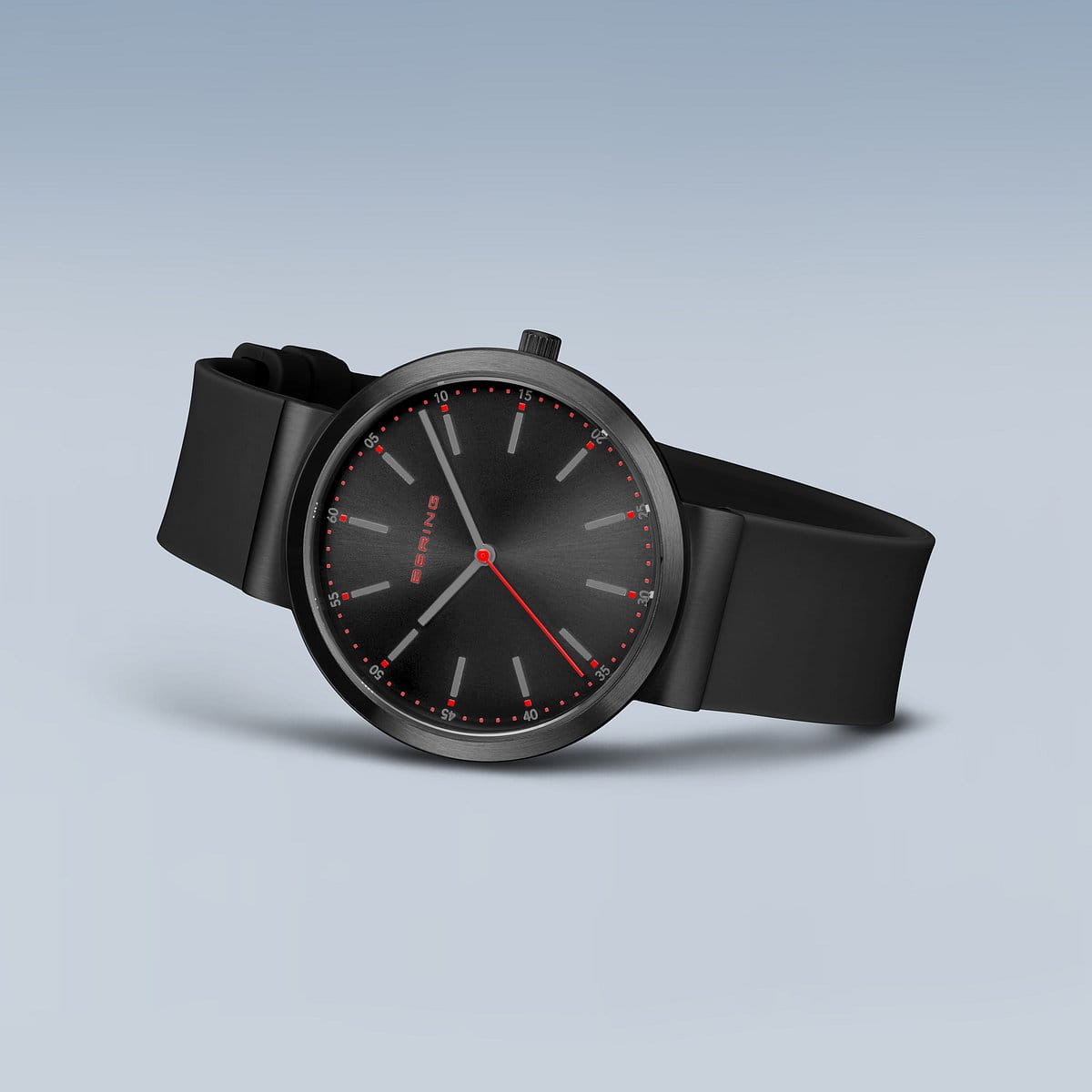 Bering Classic Black Dial Black Strap Men's Watch | 10141-402