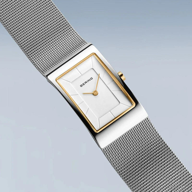 BERING Classic White Dial and Silver Mesh Bracelet 38mm Women's Watch | 10222-010