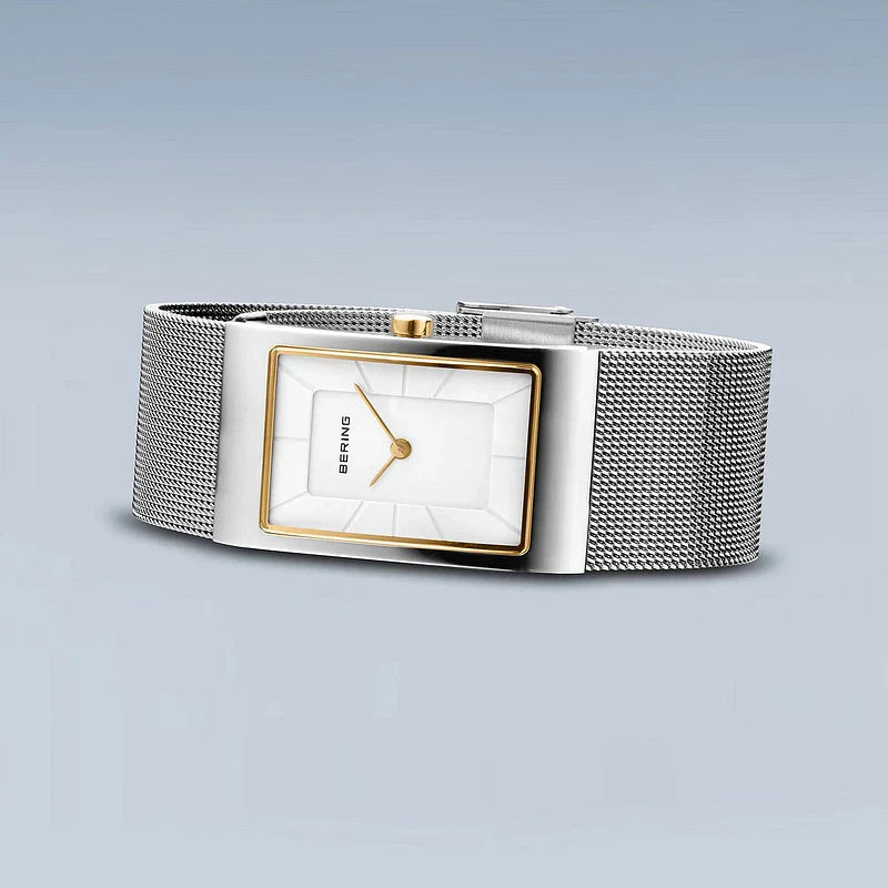 BERING Classic White Dial and Silver Mesh Bracelet 38mm Women's Watch | 10222-010