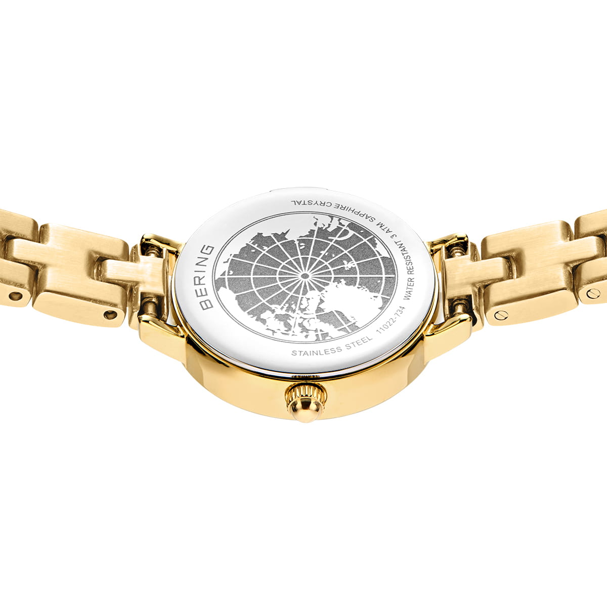 BERING Classic White Dial Gold Stainless Steel Bracelet 22mm Women's Watch | 11022-734T