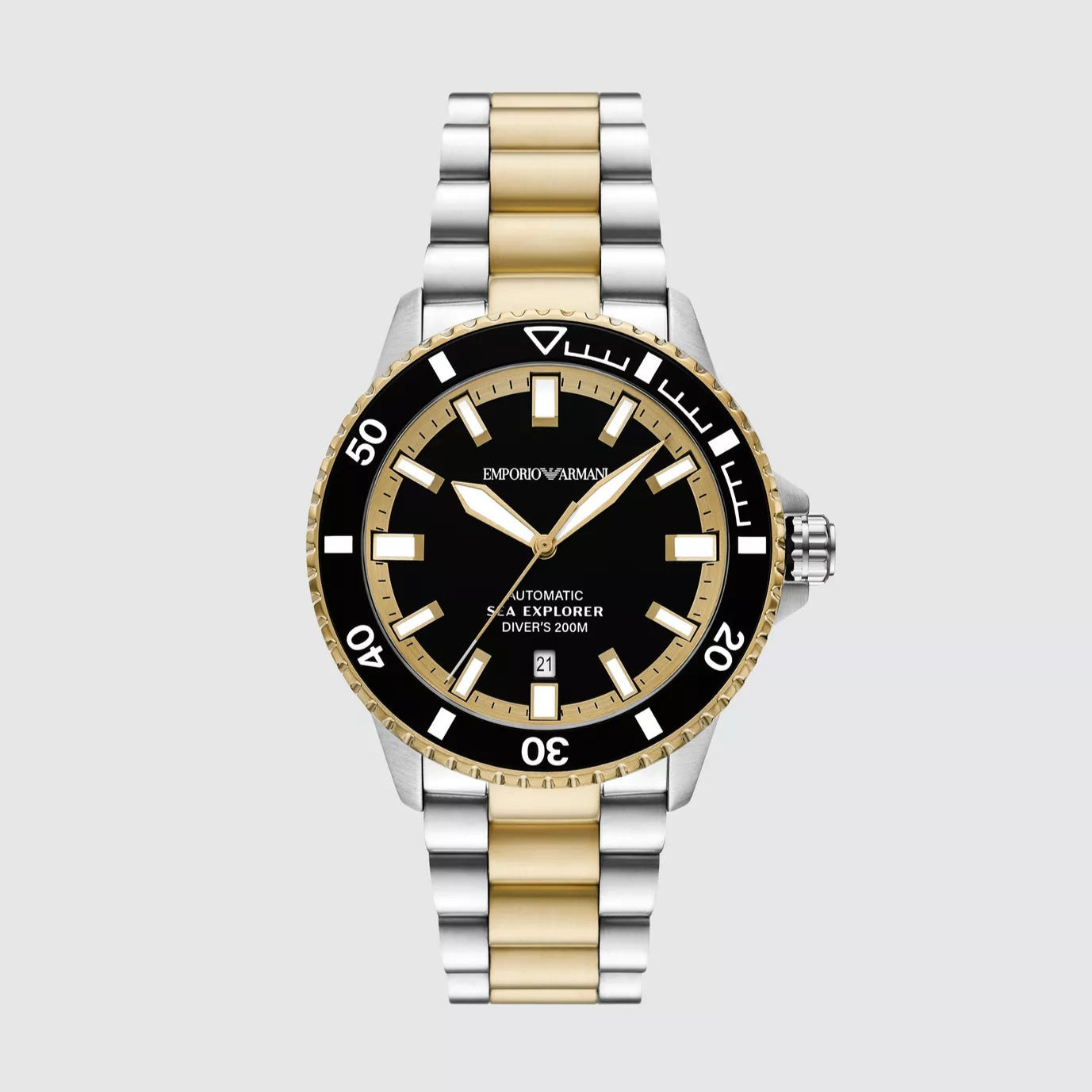 Emporio Armani Sea Explorer Two Tone Automatic Stainless Steel Men's Watch| AR60089