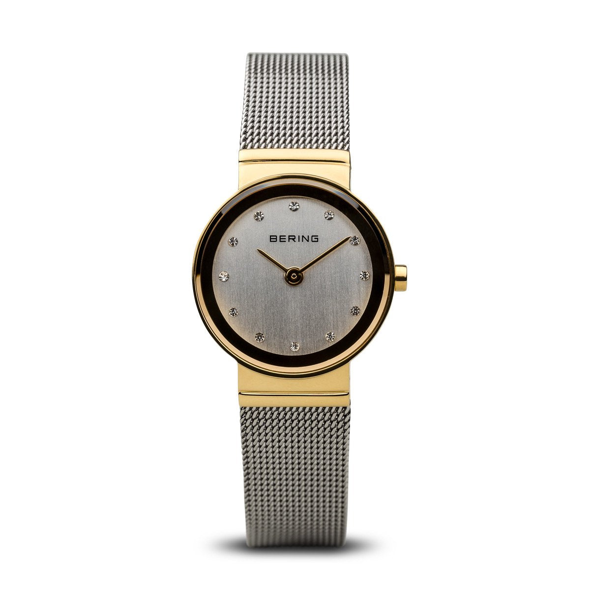 Bering Classic Polished Gold & Silver 26mm dial Silver Mesh Women's Watch | 10126-001