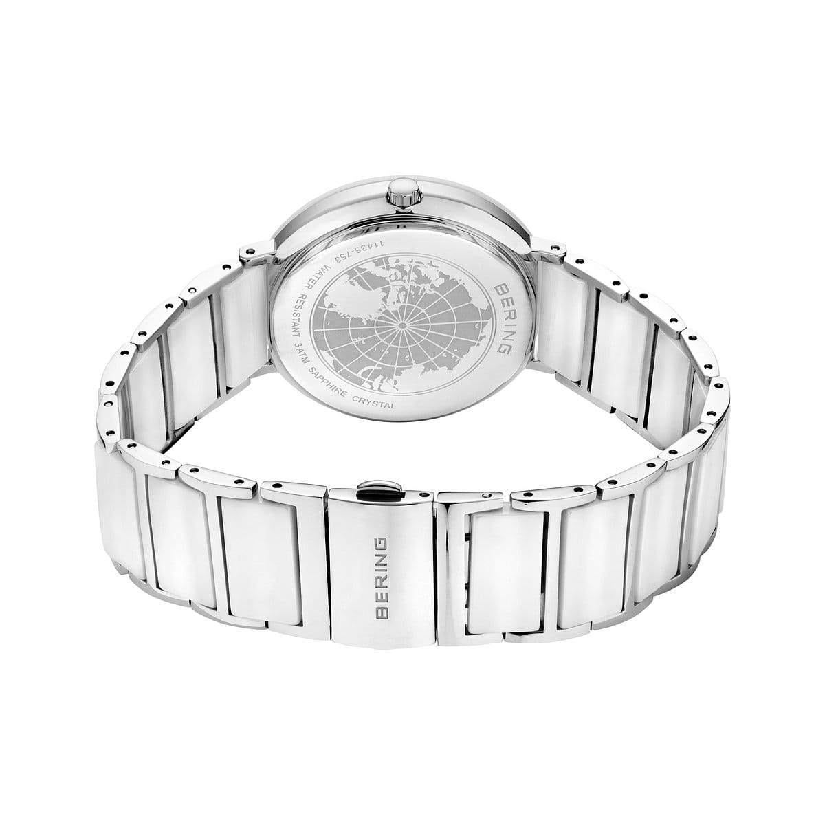 Bering Ceramic Silver Dial Silver Ceramic Strap Women's Watch | 11435-753