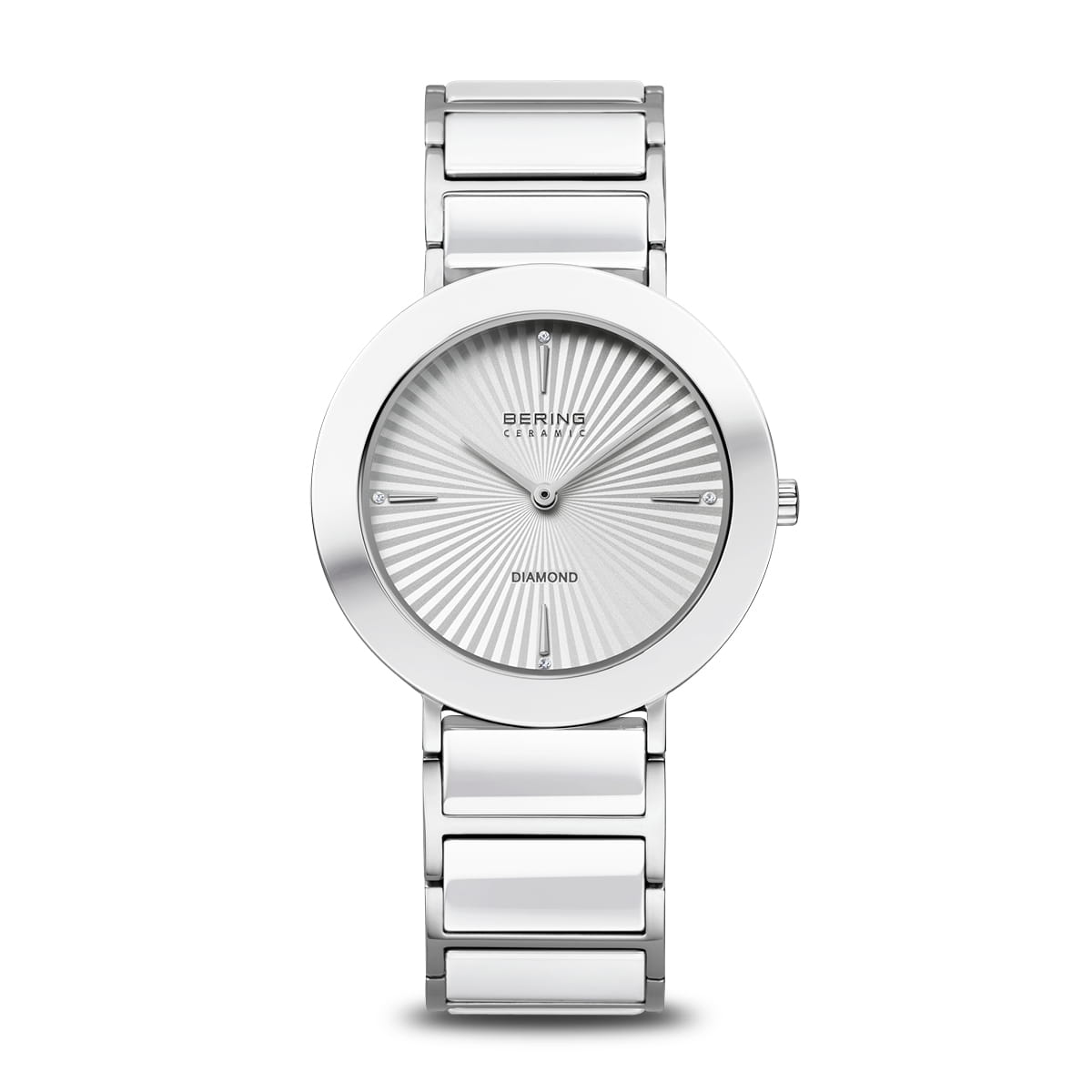 Bering Ceramic Silver Dial Silver Ceramic Strap Women's Watch | 11435-753
