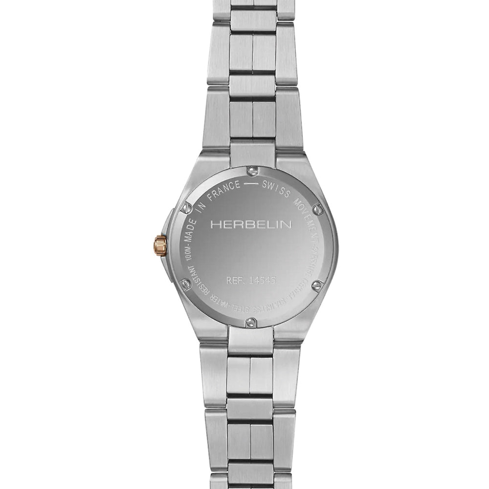 Herbelin Cap Camarat Black Dial Rose Gold Stainless Steel Women's Watch | 14545BTR49