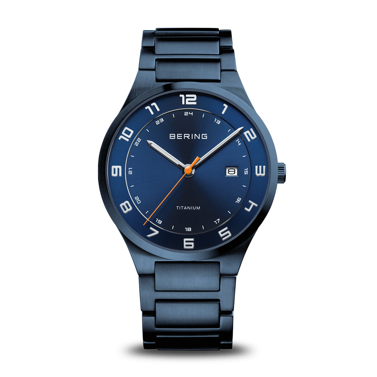 Bering Titanium Blue Dial Calendar Blue Titanium Men's Watch | 15139-797