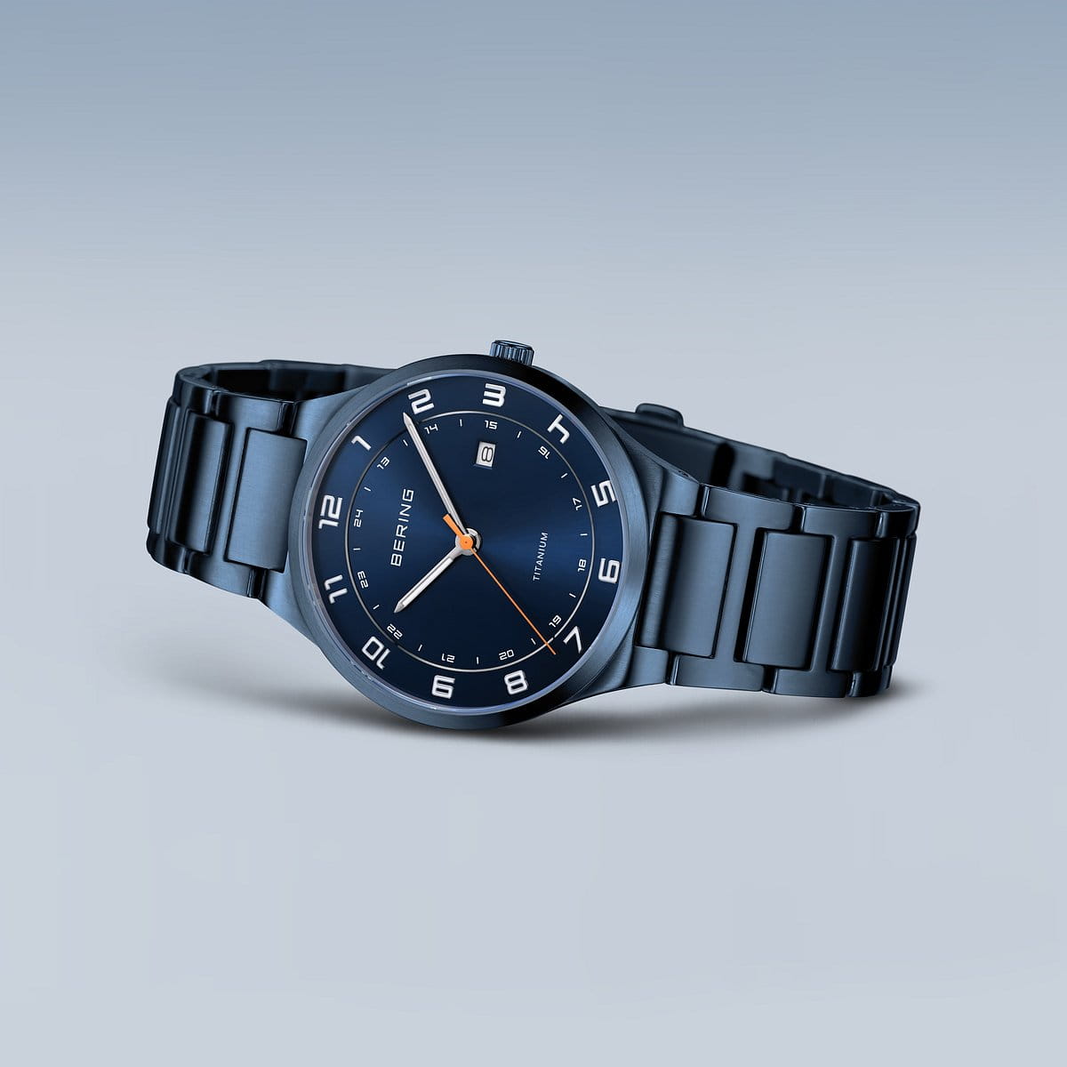 Bering Titanium Blue Dial Calendar Blue Titanium Men's Watch | 15139-797