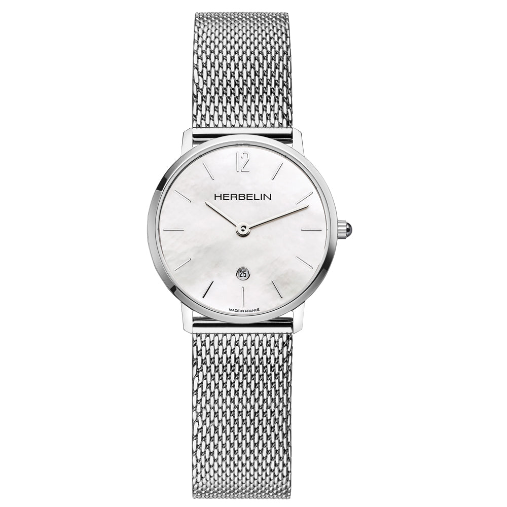 Herbelin City Mother of Pearl Dial Stainless Steel Mesh Women’s Watch | 16915/19B