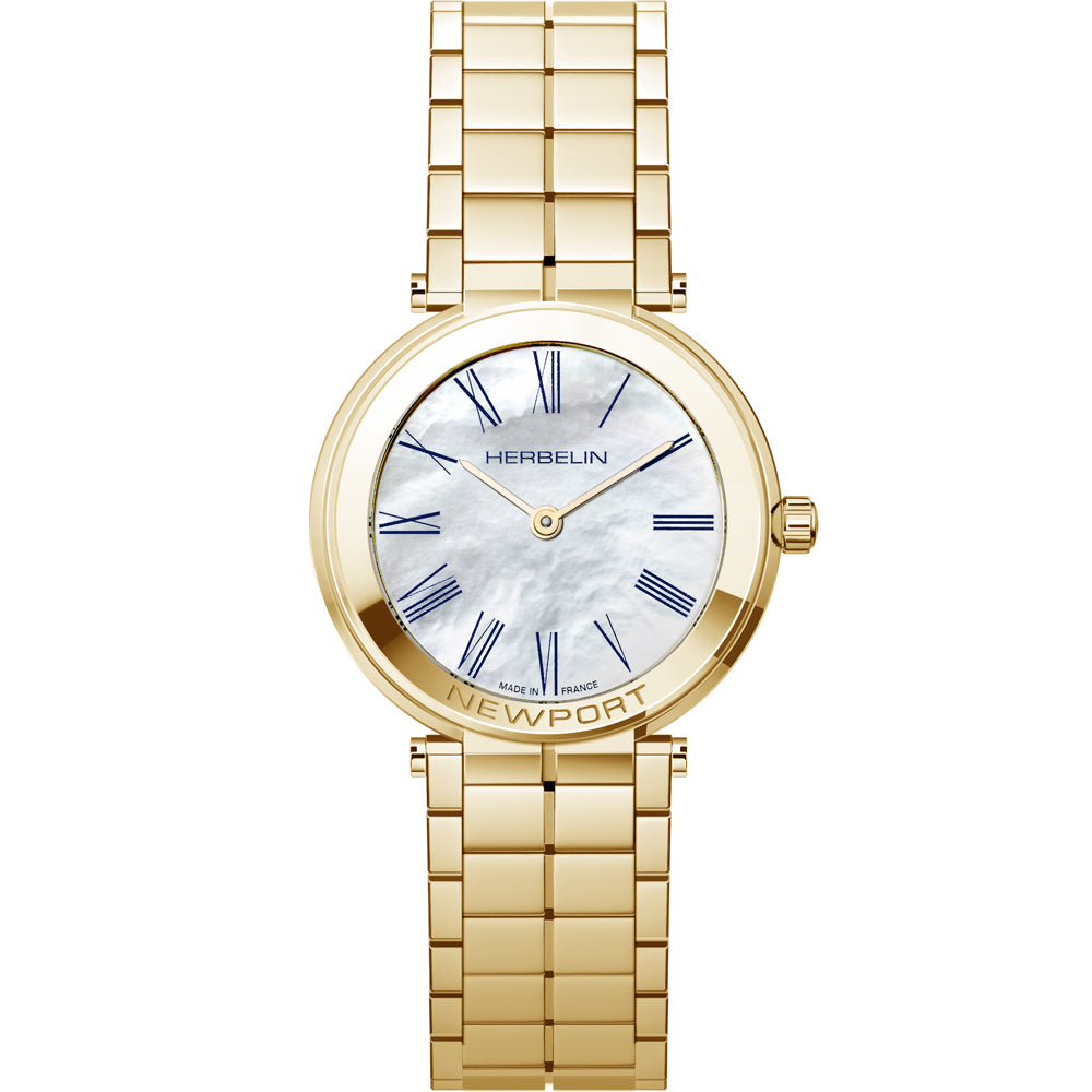 HERBELIN Newport Slim Mother of Pearl Gold Women's Watch | 16922BP09