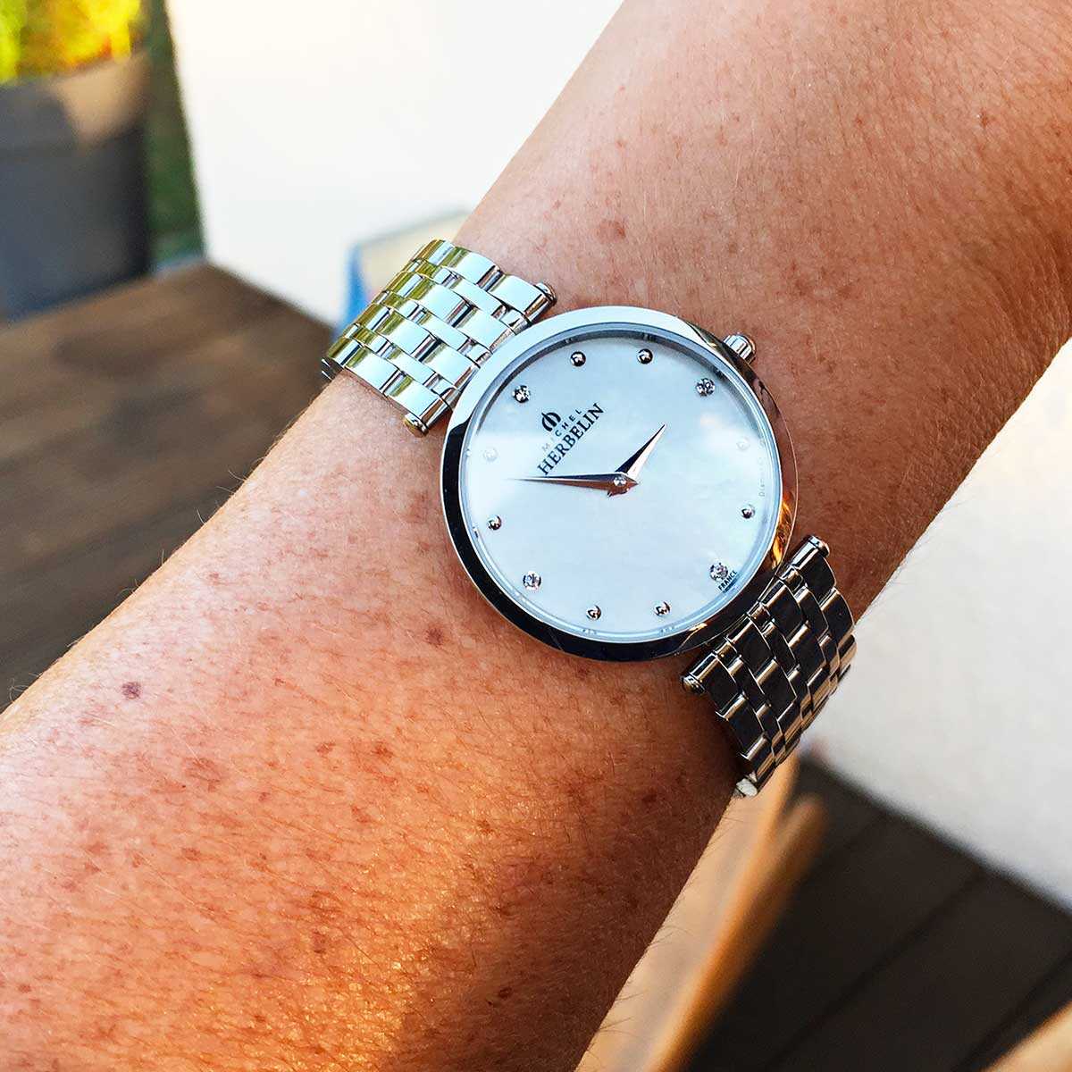 HERBELIN Epsilon Mother of Pearl Dial Diamond Indices Women’s Watch | 17116/B89