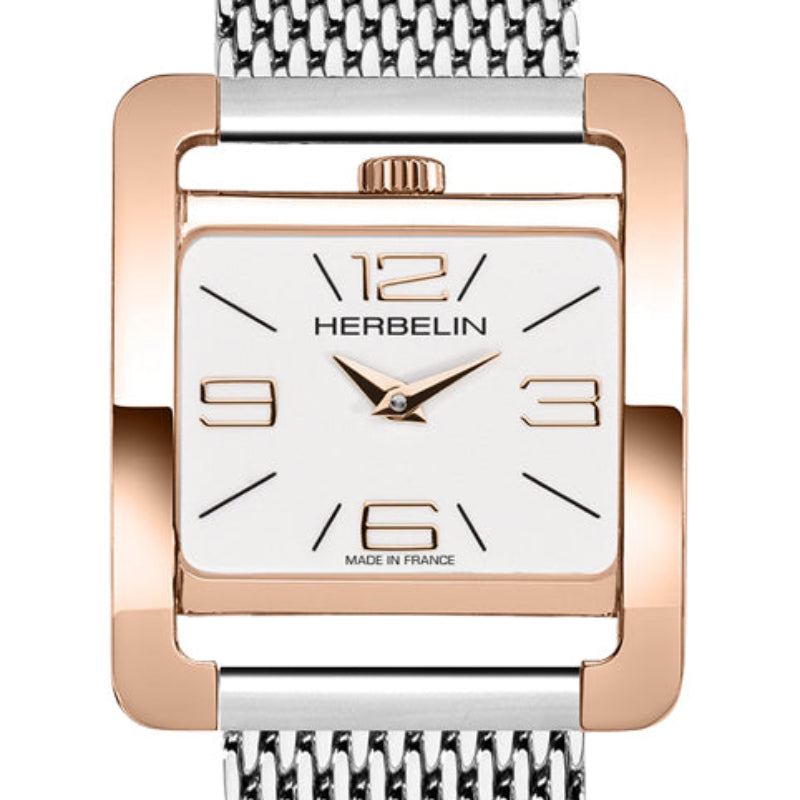 Herbelin 5th Avenue Silver Sunray Dial Rose Gold Women’s Watch | 17137PR11B