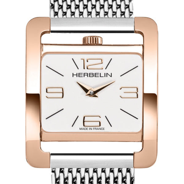 Herbelin 5th Avenue Silver Sunray Dial Rose Gold Women’s Watch | 17137PR11B