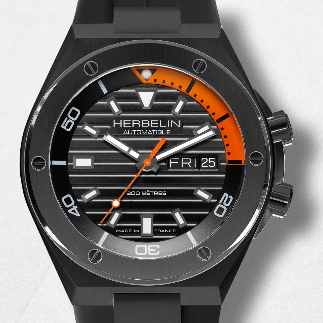 Herbelin Cap Camarat Diver Automatique Noir Men's Watch | 1745N14CA