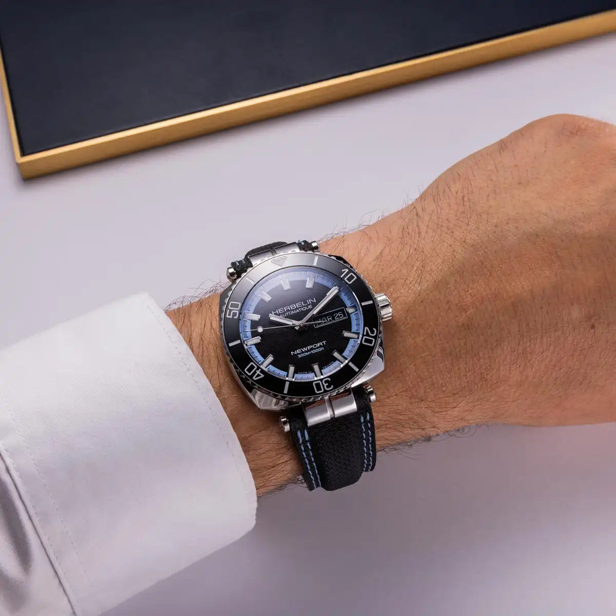 Herbelin Newport Diver Automatic Blue Flange Men's Watch | 1774AN154