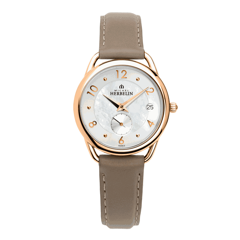 Herbelin Equinoxe Mother of Pearl Dial Rose Gold Leather Women's Watch | 18397/PR29GR