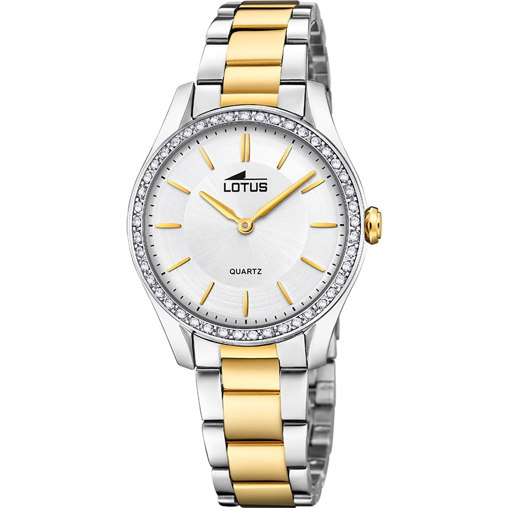 Lotus Bliss White Dial Stainless Steel Bracelet Unisex Watch | 18797/1