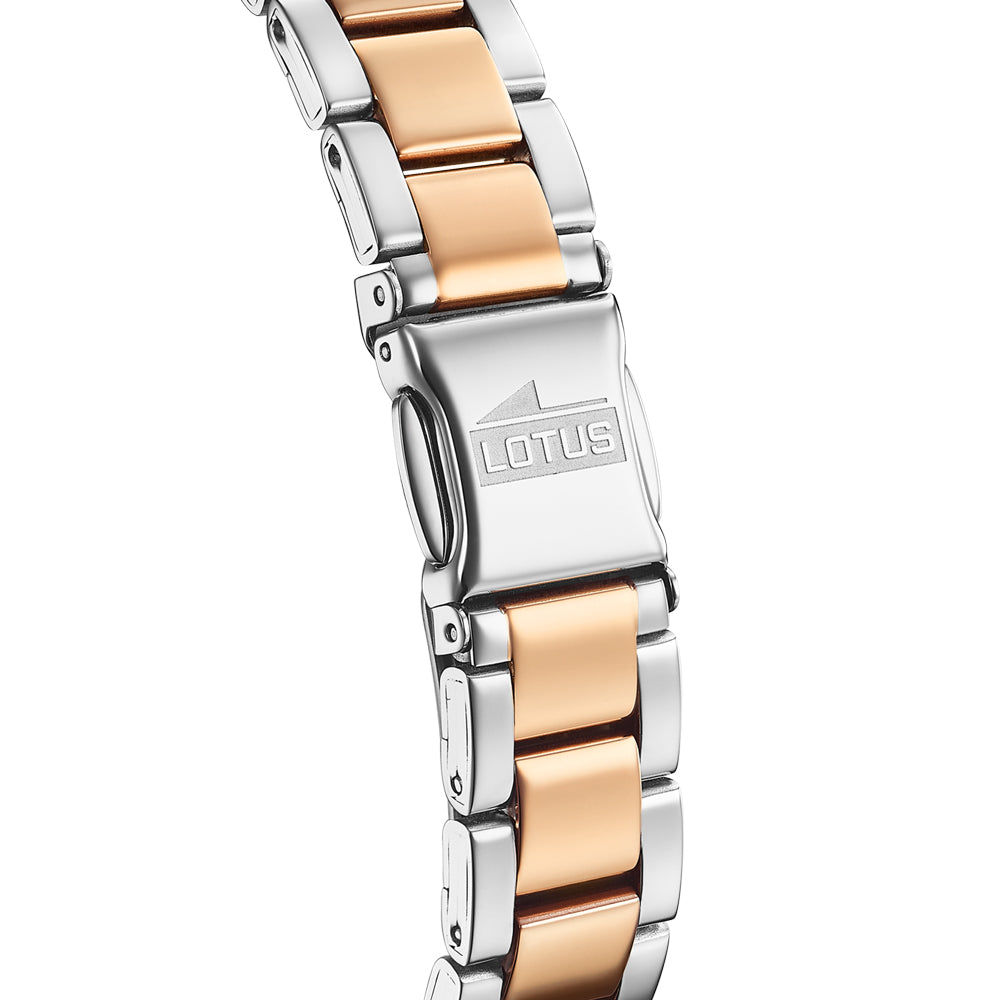 Lotus Bliss Rose Gold Stainless Steel Silver Dial Women's Watch | 18798/1