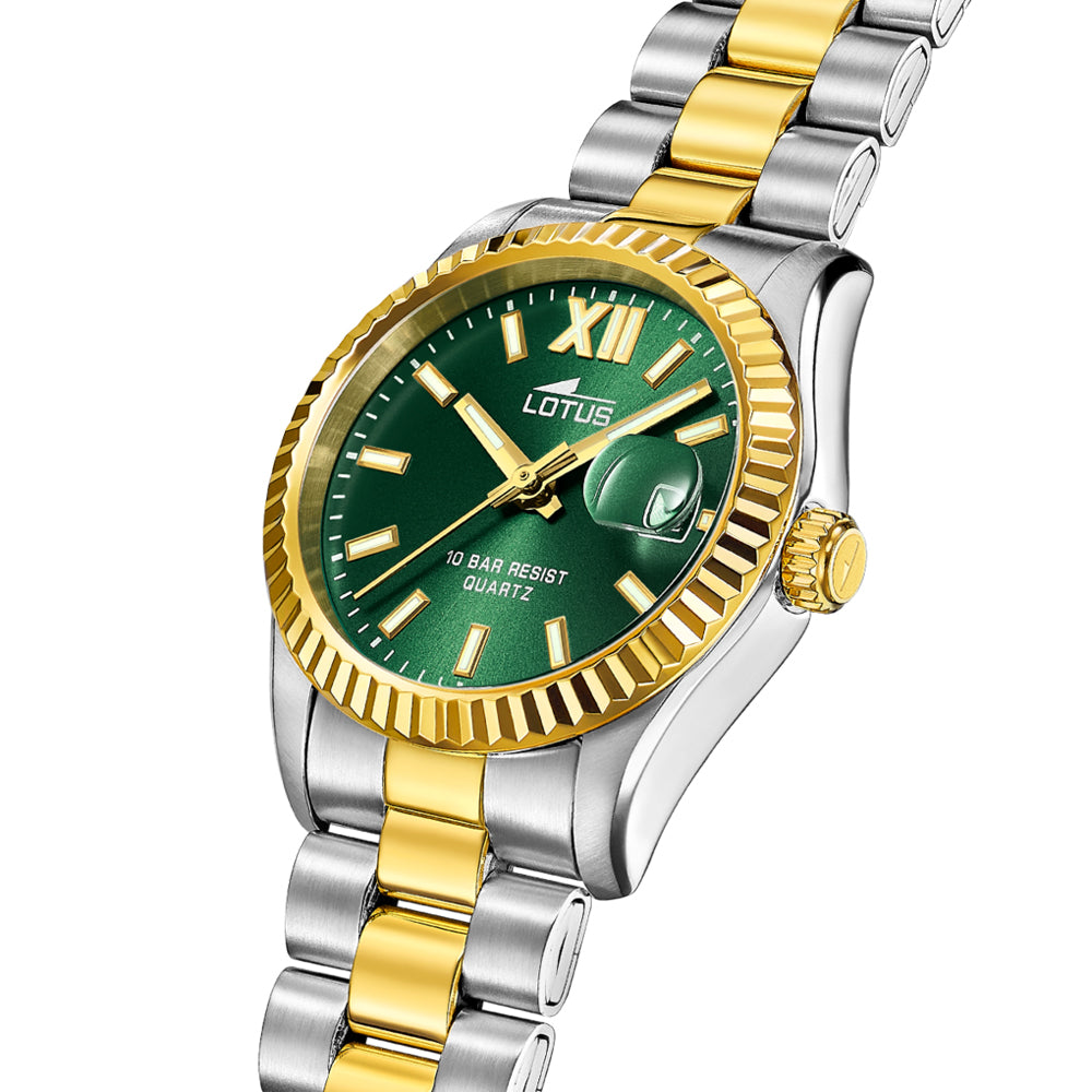 Lotus Freedom Green Dial Rose Gold Stainless Steel Women's Watch | 18931/3