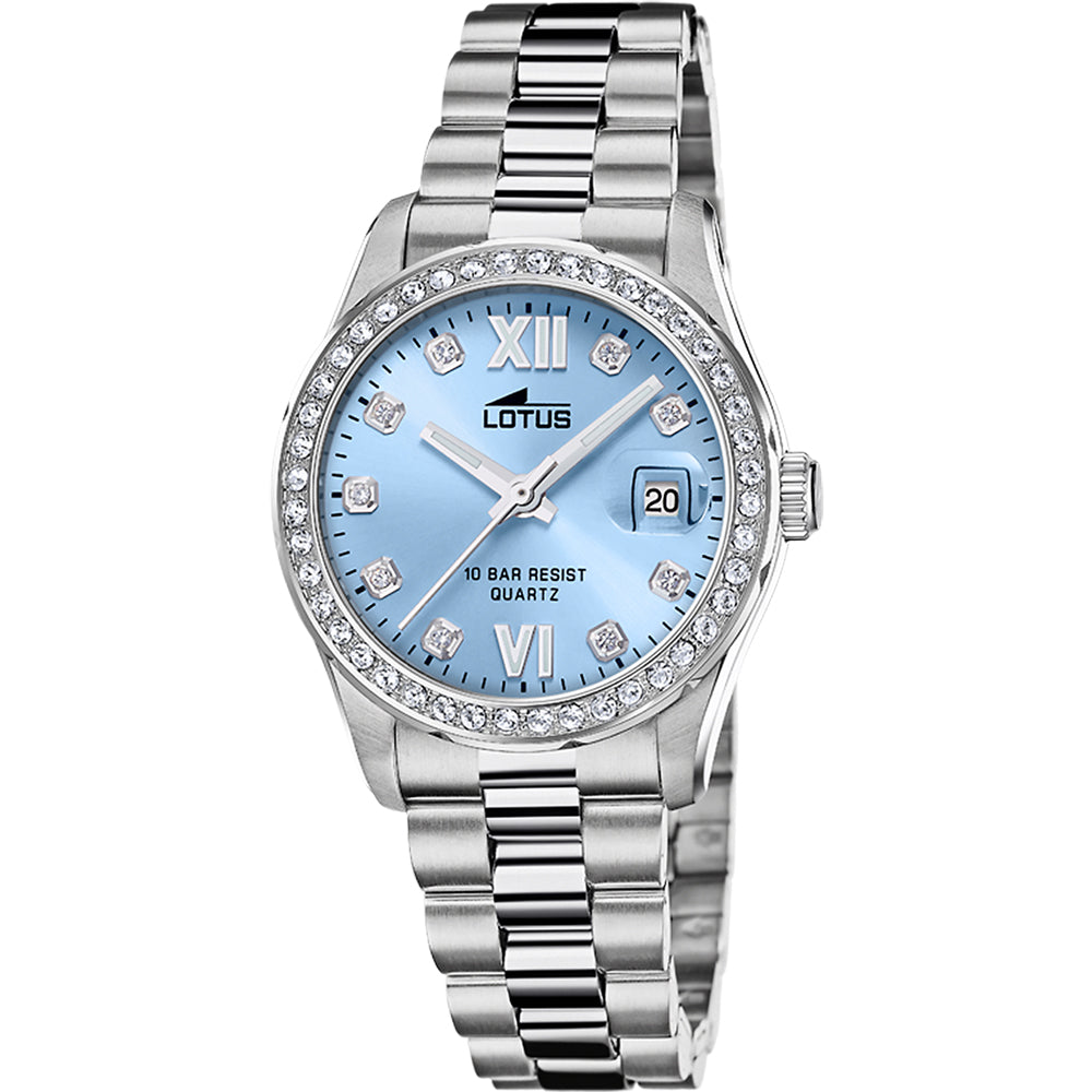 Lotus Freedom Blue Dial Calendar Stainless Steel Women’s Watch | 18933/5