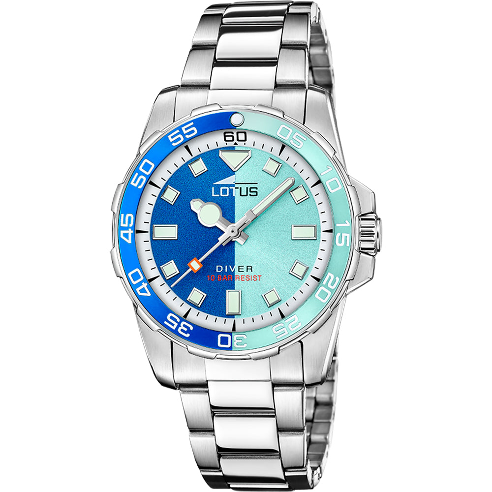 Lotus Trendy Blue Turquoise Dial Stainless Steel Women's Watch | 18936/4