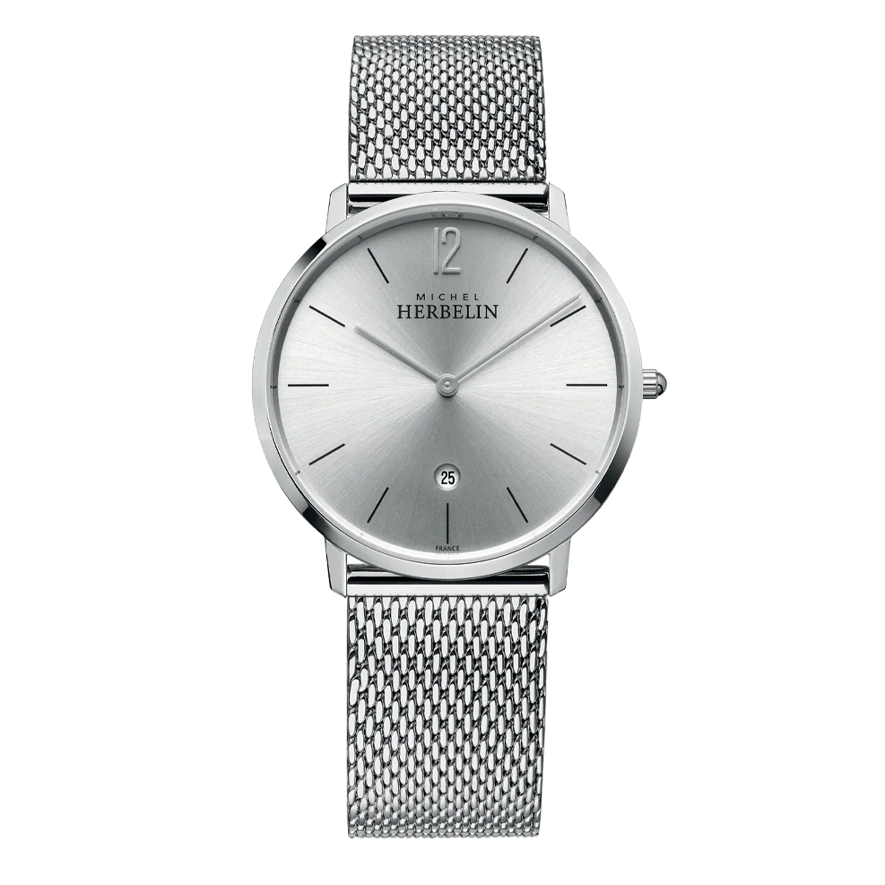 HERBELIN City White Dial Stainless Steel Mesh Unisex Watch | 19515/11B
