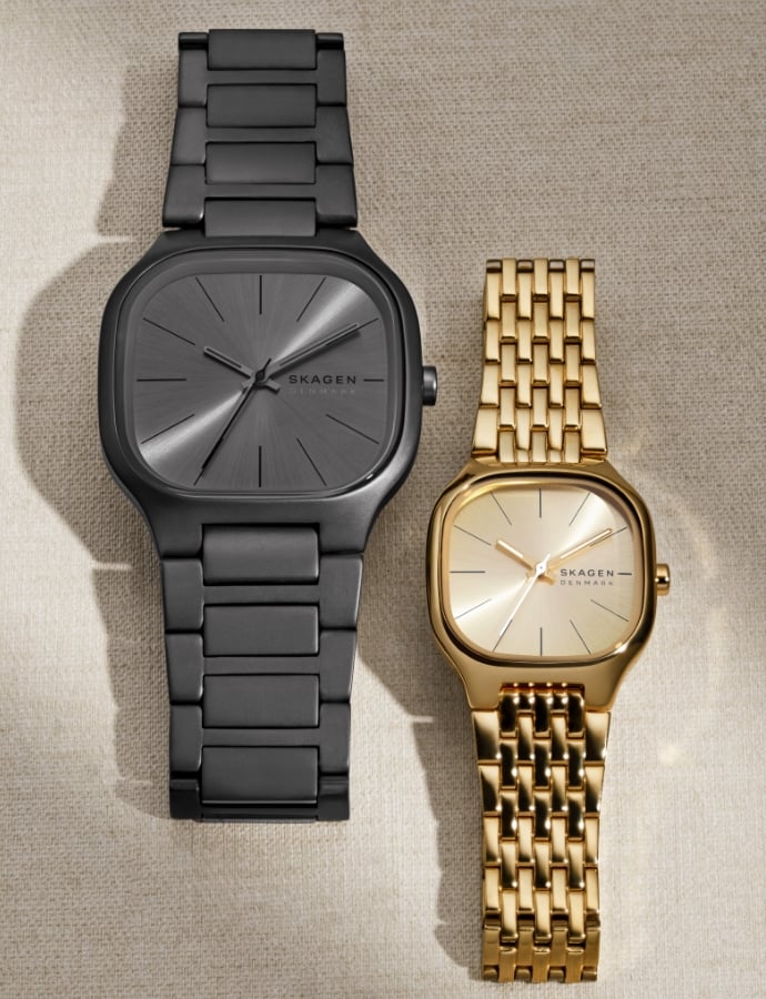 Skagen Mellem Three-Hand Blue Dial Leather Men's Watch | SKW6936