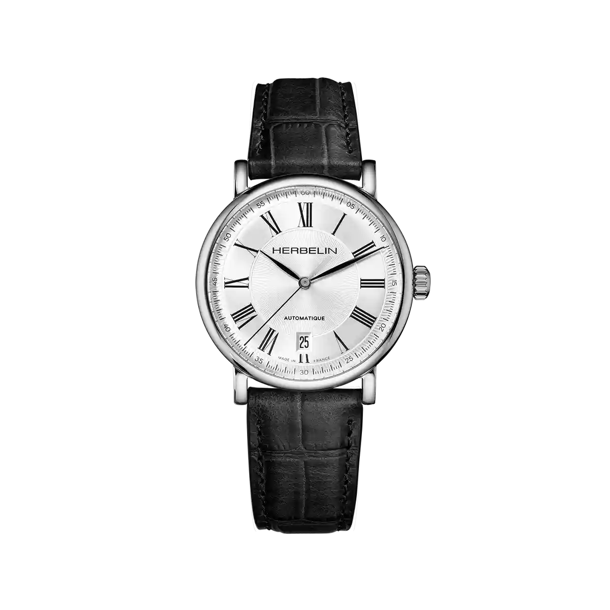 Herbelin Inspiration Automatic Stainless Steel & Black Leather Unisex Watch | 2047AP08