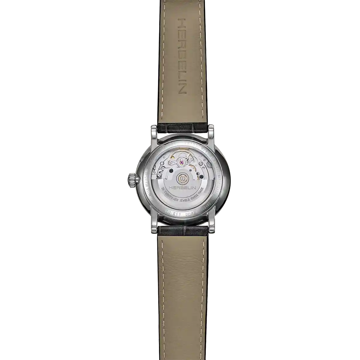 Herbelin Inspiration Automatic Stainless Steel & Black Leather Unisex Watch | 2047AP08