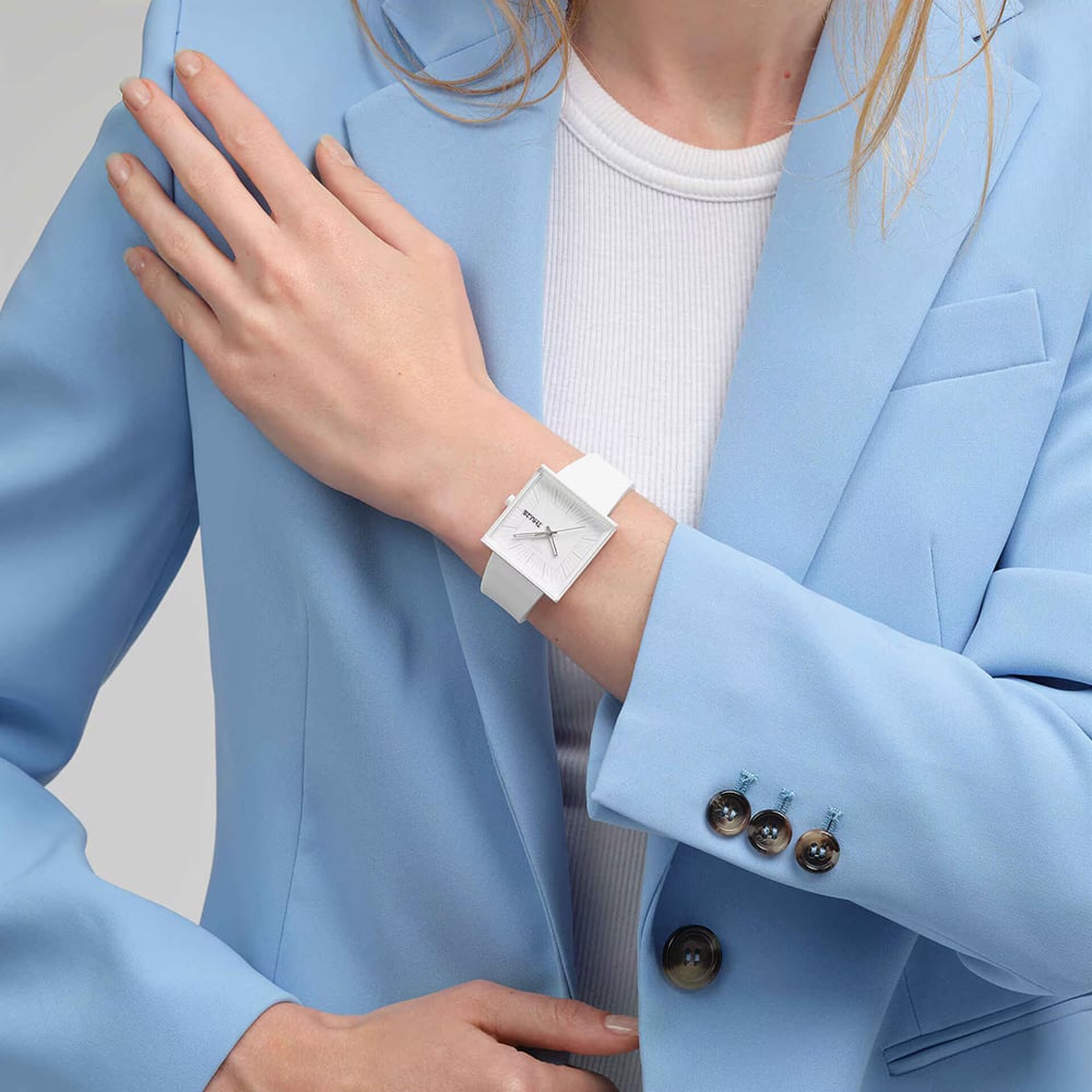 Swatch Bioceramic What If All White Unisex Watch | SO34W700