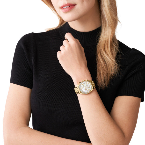 Michael Kors Bryant Chronograph Gold Dial Stainless Steel Women's Watch | MK7530