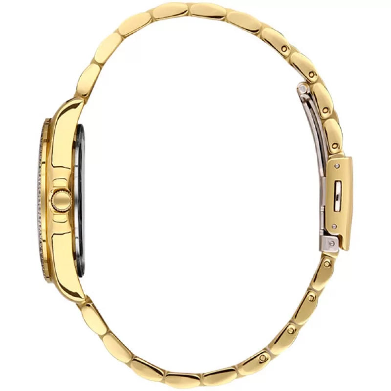 Bigotti Rose Gold Silver Dial Stones On Bezel Men's Watch | BG.1.10497-3