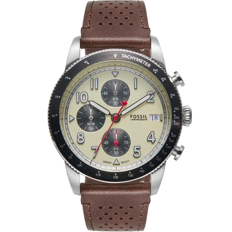Fossil Sport Tourer Chronograph Brown LiteHide™ Leather Men's Watch | FS6042