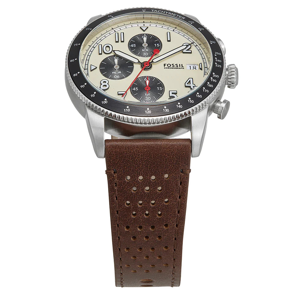 Fossil Sport Tourer Chronograph Brown LiteHide™ Leather Men's Watch | FS6042