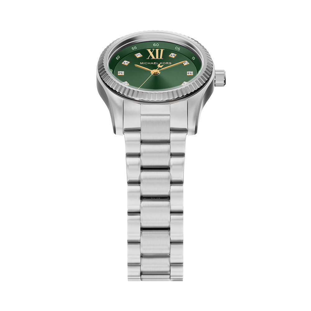 Michael Kors Lexington Green Sunray Dial and Steel Bracelet 26mm Women's Watch | MK7580