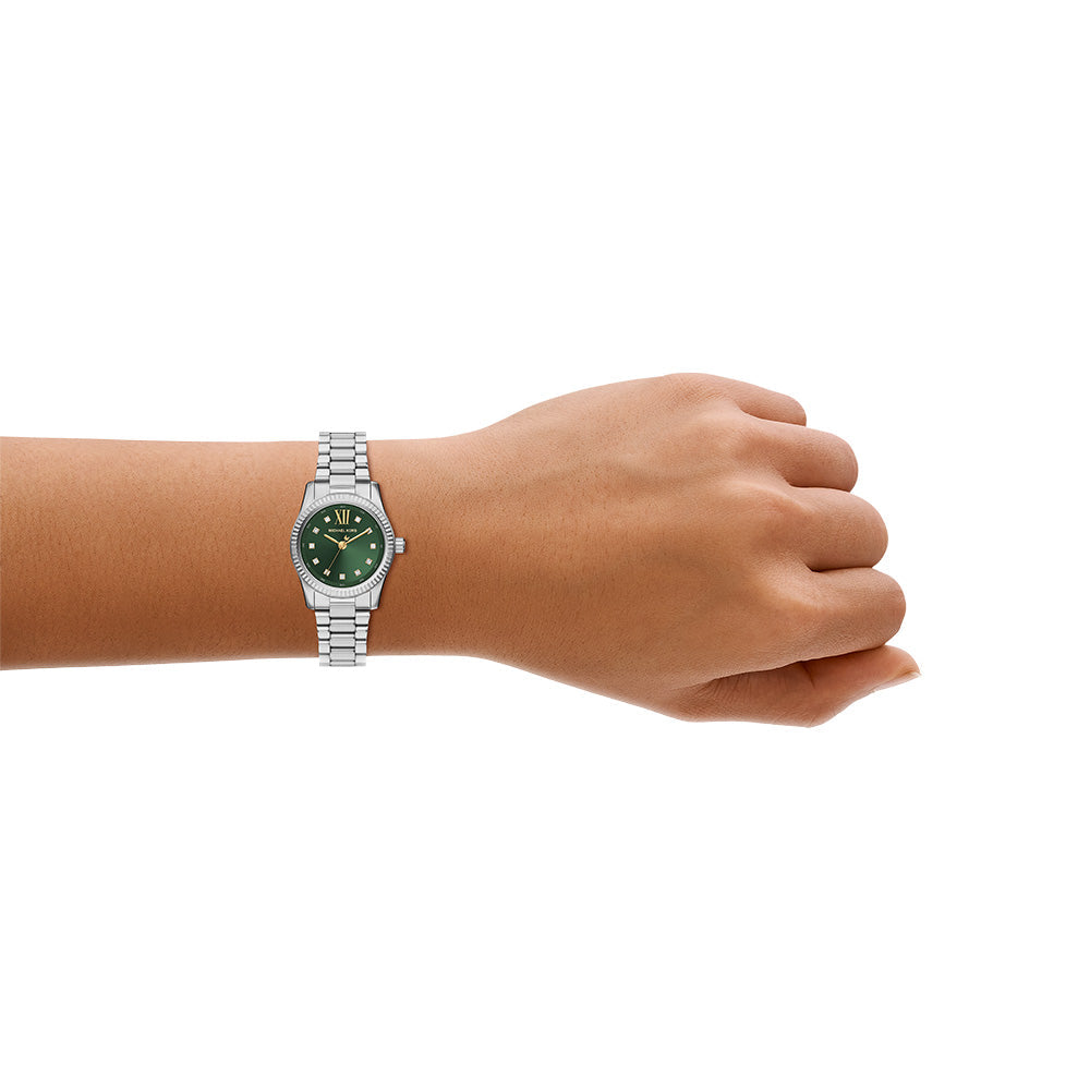 Michael Kors Lexington Green Sunray Dial and Steel Bracelet 26mm Women's Watch | MK7580