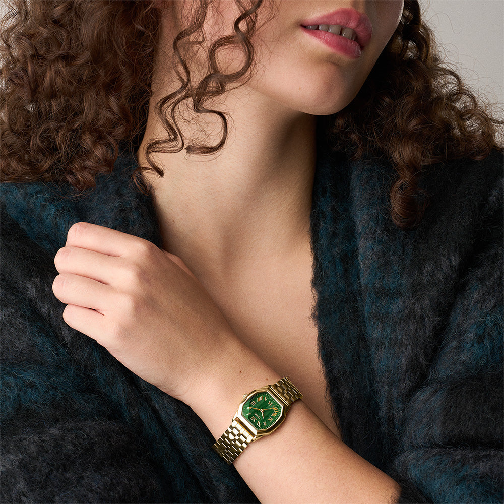 Fossil Harlow Green Dial Gold Women's Watch | ES5451