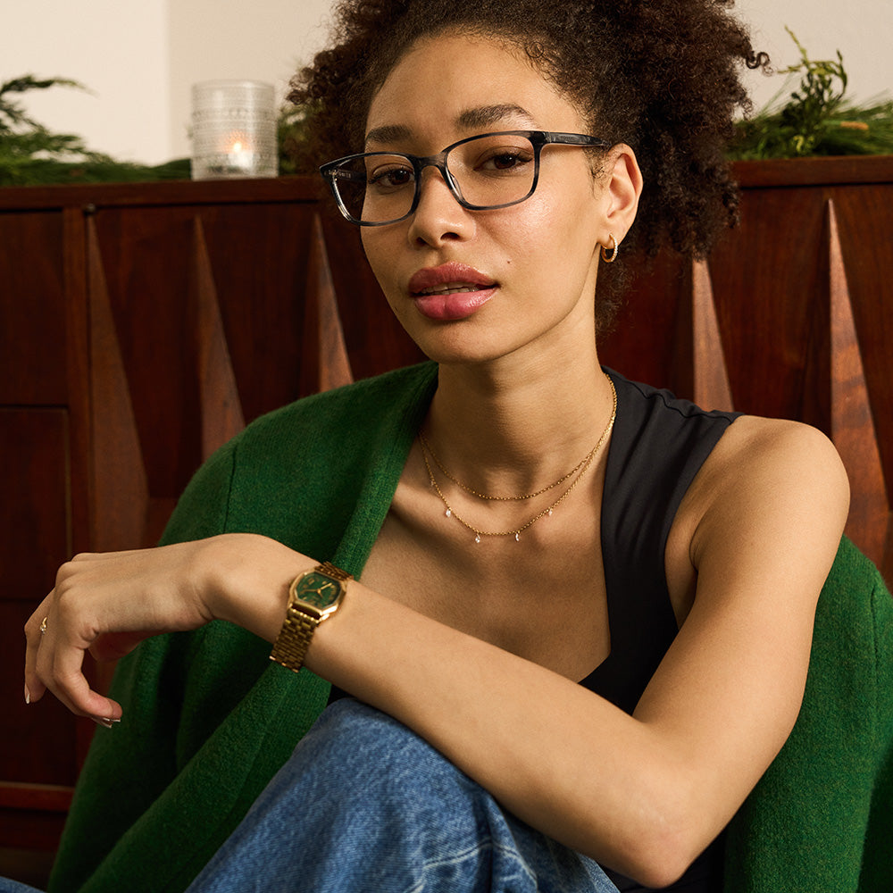 Fossil Harlow Green Dial Gold Women's Watch | ES5451