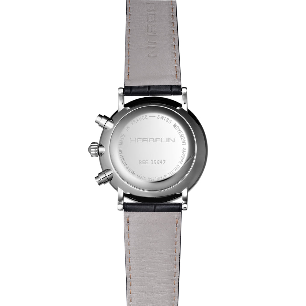 Herbelin Inspiration Chronograph Black Dial Stainless Steel Men's Watch | 35647AP14