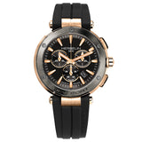 Herbelin Newport Chronograph Black Dial Rose Gold Accents Men's Watch | 37688TRG33CA