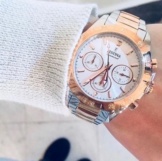 Festina Boyfriend Quartz Chronograph Grey Stainless Steel Women's Watch | F20398/1