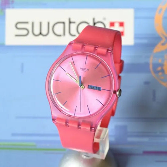 Swatch Pink Silicon Strap Women's Watch | SUOP700