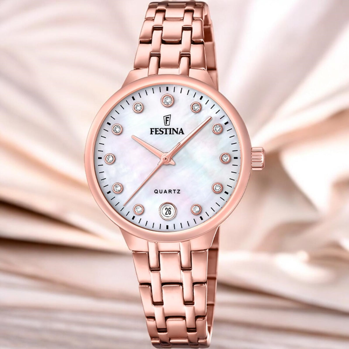 Festina Mademoiselle Quartz Mother of Pearl Rose Gold PVD Women's Watch | F20722/1