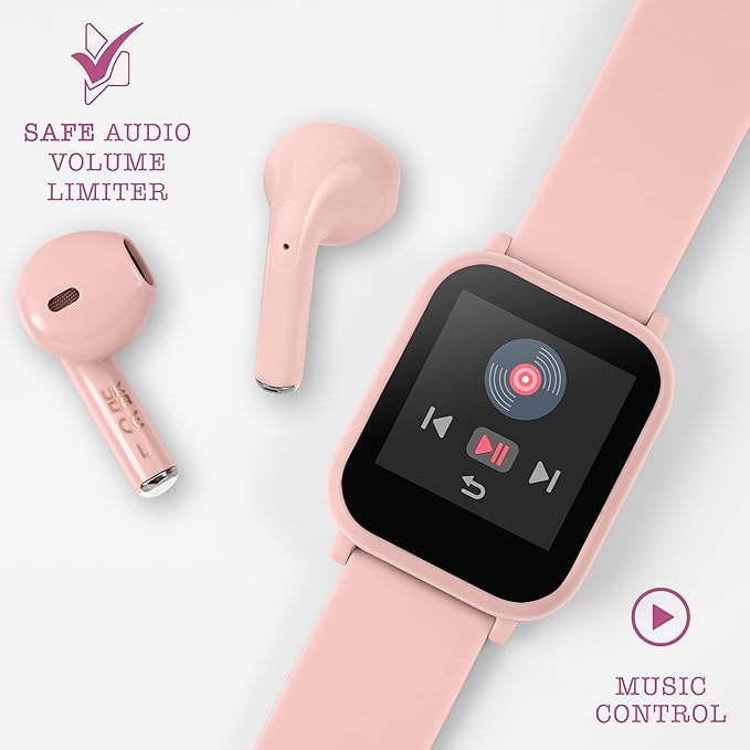 Reflex Active Pink Digital Dial Pink Strap Earbud Watch Set | TKS10-0001-SETARG
