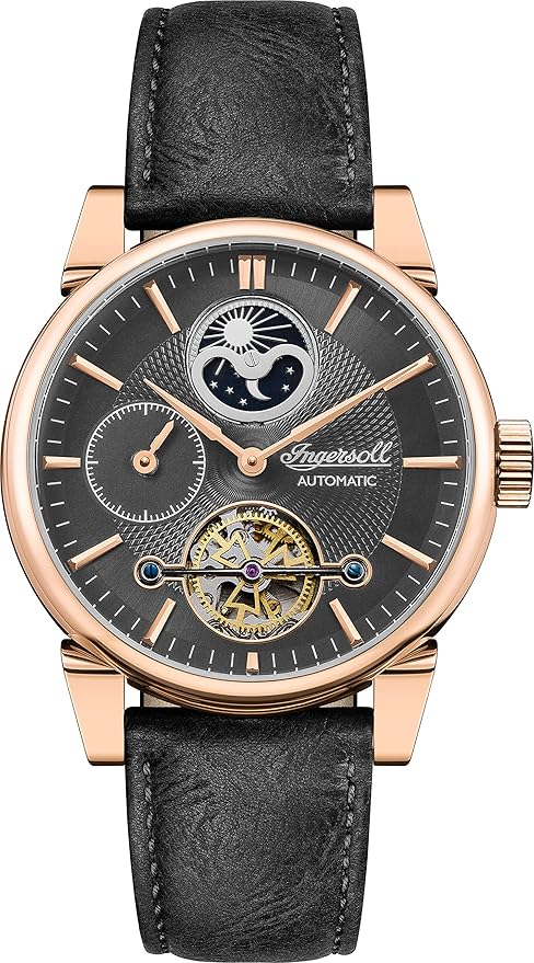 Ingersoll Automatic The Swing Grey Multi Dial Black Leather Men's Watch | I07502