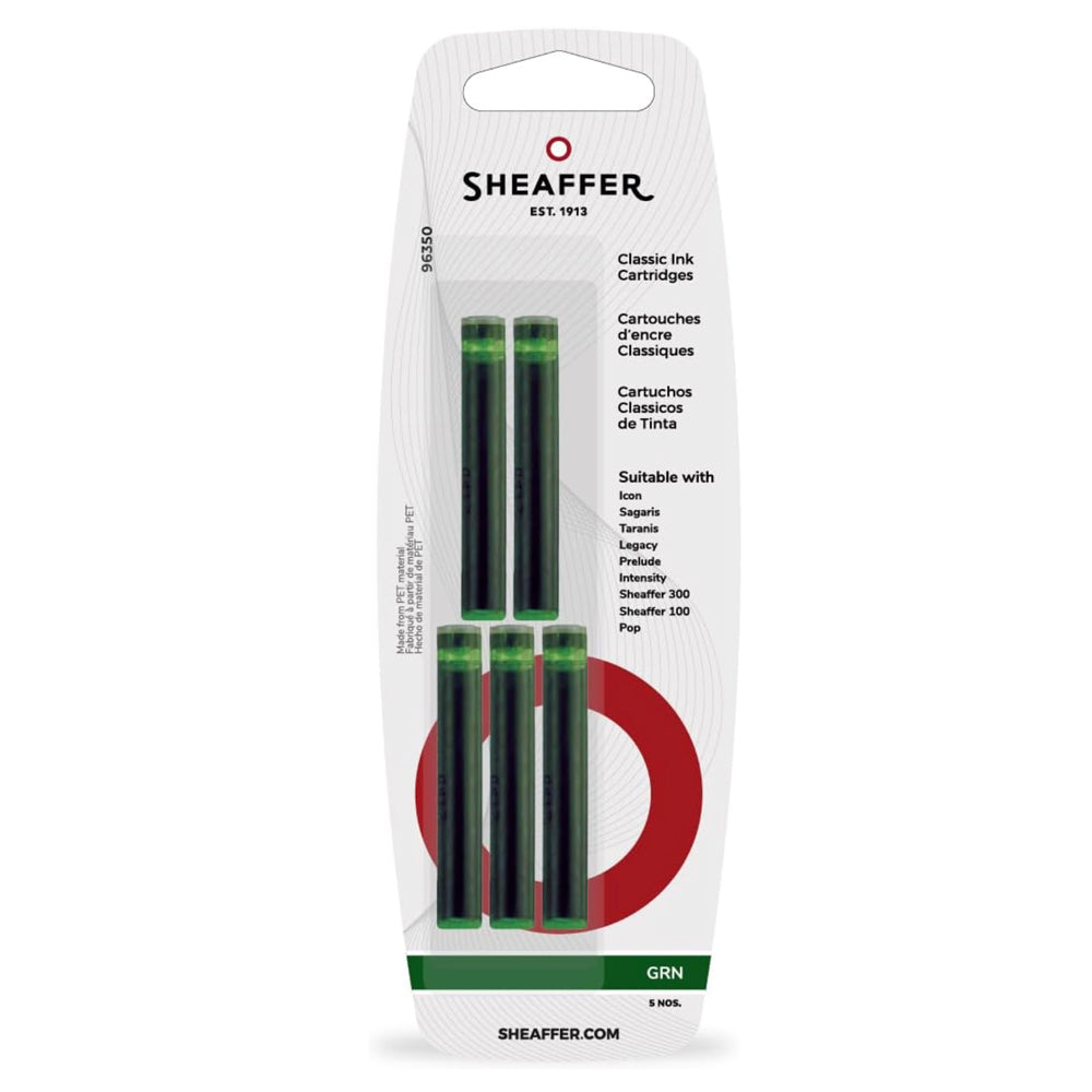 Sheaffer Classic Ink Cartridge (Pack of 5) Green | 96350
