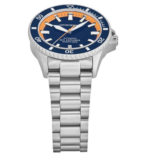 Emporio Armani Blue Sea Explorer Silver Stainless Steel Men's Watch | AR60090