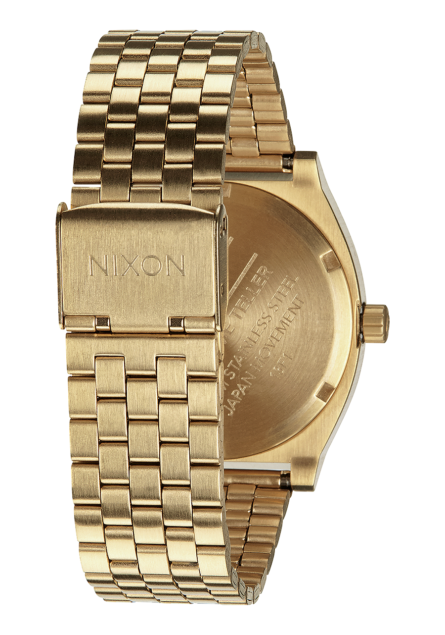 NIXON Time Teller Light Gold Dial and Vintage White Steel Bracelet 36mm Unisex Watch - view 3